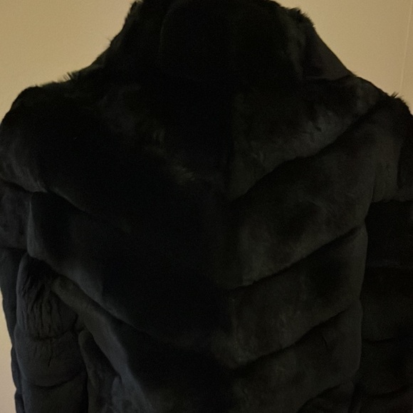Gorski Fur Jacket Rex Rabbit Black *real fur* notch collar XS - Picture 9 of 16